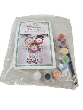 Creative Woman Snowman Wreath Kit With Paint & Brushes Kit-Of-The-Month Club Pro